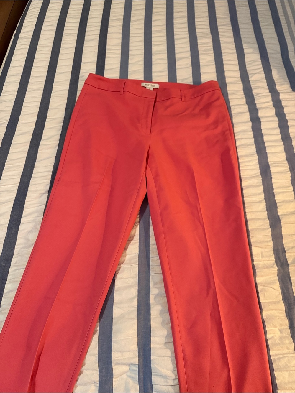 White House Black Market Coral Straight-Leg Trousers